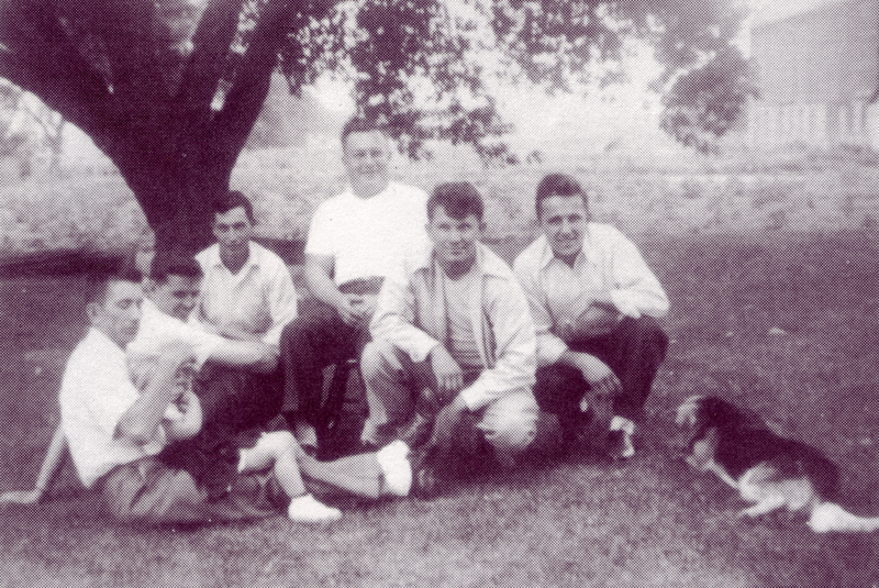 July 1948 - Tommy holding Steven, Cuma's Louie, Bobby Paun, Gig Bymers, Murph, Joe Paun